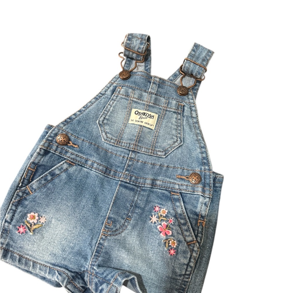 OshKosh B'gosh Floral Embroidered Denim Overalls